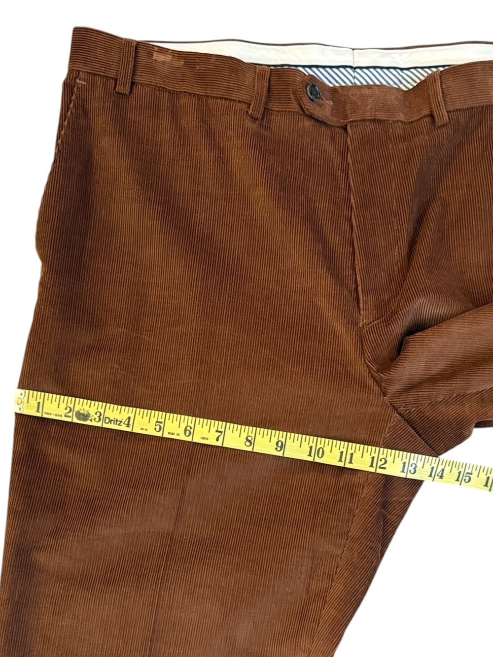 Lauren Ralph Lauren Chestnut Brown Corduroy Flat Front Trouser Pants 38x32 - Picture 12 of 14